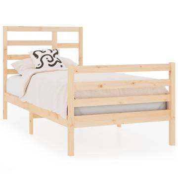 Solid Wood Bed Frame 90X190 cm Single - Modern & Sturdy