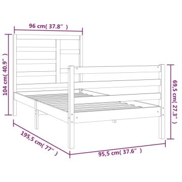 Solid Wood Bed Frame 90X190 cm Single - Modern & Sturdy