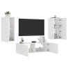 3 Piece TV Wall Cabinets with LED Lights White Colour white Quantity in Package 1 