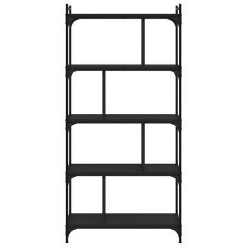 5-Tier Black Bookcase - Stylish & Durable | HipoMarket