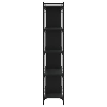 5-Tier Black Bookcase - Stylish & Durable | HipoMarket