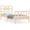 Solid Wood Bed Frame with Headboard - 90x200 cm | Hipo Market