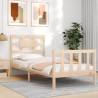 Solid Wood Bed Frame with Headboard - 90x200 cm | Hipo Market