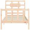 Solid Wood Bed Frame with Headboard - 90x200 cm | Hipo Market