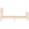 Solid Wood Bed Frame with Headboard - 90x200 cm | Hipo Market