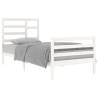 White Solid Wood Bed Frame 90x200 cm - Modern Design