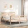 Solid Wood King Size Bed Frame with Headboard - HipoMarket