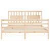 Solid Wood King Size Bed Frame with Headboard - HipoMarket