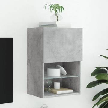 TV Cabinet with LED Lights - Concrete Grey 40.5x30x60 cm