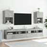 TV Cabinet with LED Lights - Concrete Grey 40.5x30x60 cm