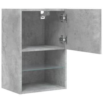 TV Cabinet with LED Lights - Concrete Grey 40.5x30x60 cm