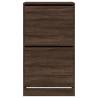 Shoe Cabinet with 2 Flip-Drawers in Brown Oak - Hipomarket