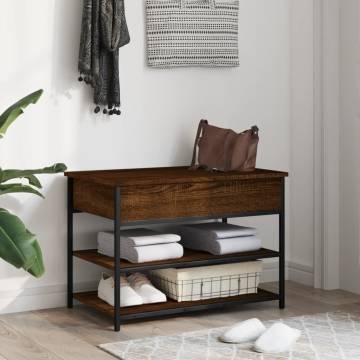 Shoe Bench Brown Oak - Stylish Storage Solution | Hipo Market