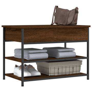 Shoe Bench Brown Oak - Stylish Storage Solution | Hipo Market