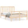 Solid Wood Bed Frame with Headboard 140x190 cm - Hipomarket