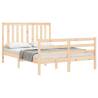 Solid Wood Bed Frame with Headboard 140x190 cm - Hipomarket