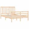 Solid Wood Bed Frame with Headboard 140x190 cm - Hipomarket