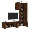 5 Piece TV Wall Units Smoked Oak Engineered Wood Colour smoked oak Quantity in Package 1 