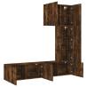 5 Piece Smoked Oak TV Wall Units - Stylish & Space-Saving