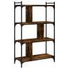 Stylish 4-Tier Smoked Oak Bookcase | Durable Engineered Wood