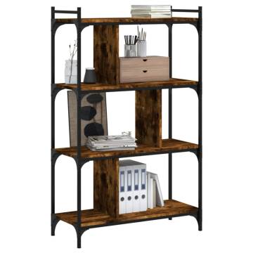 Stylish 4-Tier Smoked Oak Bookcase | Durable Engineered Wood