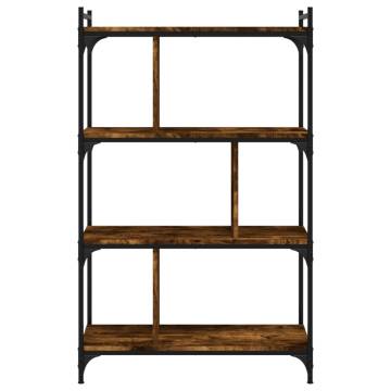 Stylish 4-Tier Smoked Oak Bookcase | Durable Engineered Wood