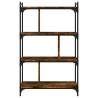 Stylish 4-Tier Smoked Oak Bookcase | Durable Engineered Wood