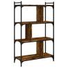 Stylish 4-Tier Smoked Oak Bookcase | Durable Engineered Wood