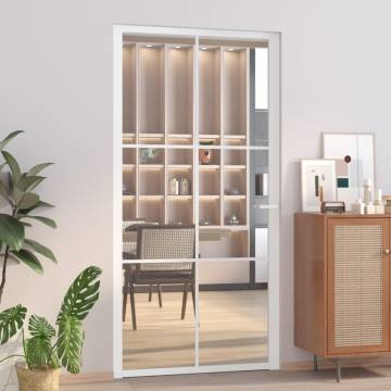 Elegant White Interior Door with Glass & Aluminium - 102.5x201.5 cm