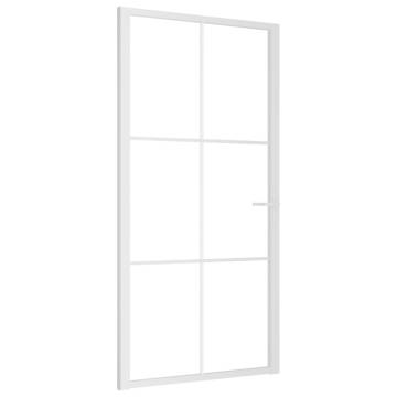 Elegant White Interior Door with Glass & Aluminium - 102.5x201.5 cm