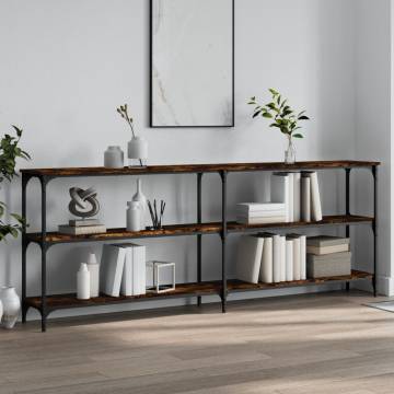 Stylish Smoked Oak Console Table - 200x29x75 cm | HipoMarket