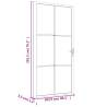 Elegant White Interior Door with Glass & Aluminium - 102.5x201.5 cm