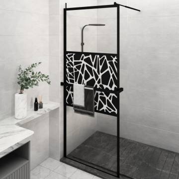 Walk-in Shower Wall with Shelf Black 80x195cm - Modern & Durable