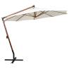 Hanging Parasol 350 cm Wooden Pole - Elegant Outdoor Shade