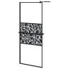 Walk-in Shower Wall with Shelf Black 80x195cm - Modern & Durable