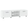 Stylish White TV Cabinet - 140x40x35 cm Engineered Wood