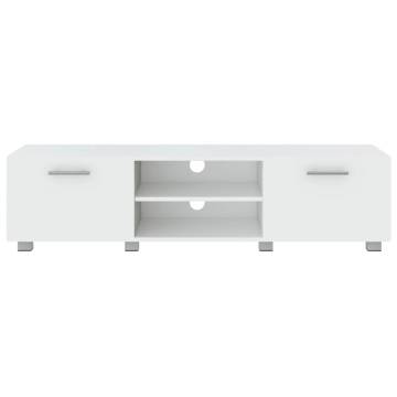 Stylish White TV Cabinet - 140x40x35 cm Engineered Wood