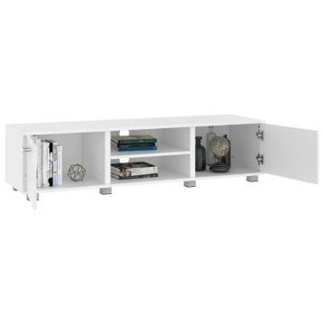 Stylish White TV Cabinet - 140x40x35 cm Engineered Wood