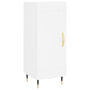 Stylish Highboard in White - 34.5x34x180 cm Engineered Wood