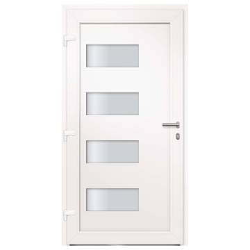 Secure Front Door - Aluminium & PVC White 100x210 cm