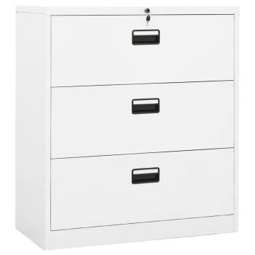 Filing Cabinet White 90x46x103 cm - Durable Steel Design