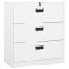 Filing Cabinet White 90x46x103 cm Steel Colour white Size 90 x 46 x 103 cm Quantity in Package 1 