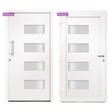 Secure Front Door - Aluminium & PVC White 100x210 cm