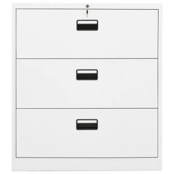 Filing Cabinet White 90x46x103 cm - Durable Steel Design