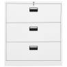 Filing Cabinet White 90x46x103 cm - Durable Steel Design