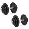 18 Piece Dumbbell Set - 40 kg Cast Iron Weight Set