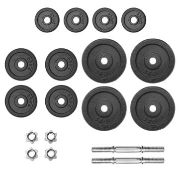 18 Piece Dumbbell Set - 40 kg Cast Iron Weight Set