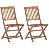 Folding Outdoor Chairs 2 pcs Solid Acacia Wood Quantity in Package 2 Model without armrest Number of 1 