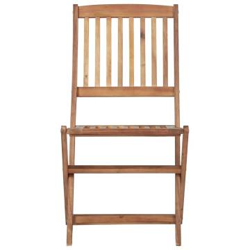 Folding Outdoor Chairs - 2 pcs Solid Acacia Wood - Hipomarket