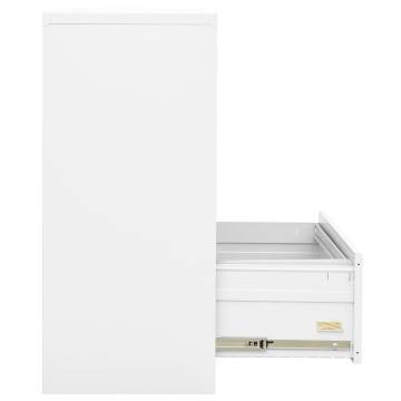 Filing Cabinet White 90x46x103 cm - Durable Steel Design